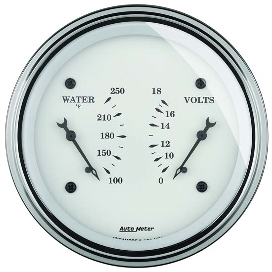 Auto Meter 1630 Old-Tyme White Air-Core Electric Dual Gauge, 3-3/8 Auto Meter 1630 Old-Tyme White Air-Core Electric Dual Gauge, 3-3/8