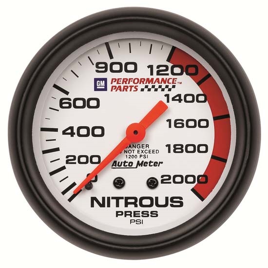 Auto Meter 5828-00407 GM White Mechanical Nitrous Pressure Gauge Auto Meter 5828-00407 GM White Mechanical Nitrous Pressure Gauge