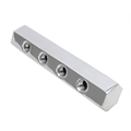 Hex Polished Aluminum Fuel Block, 4-Hole