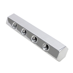 Hex Polished Aluminum Fuel Block, 4-Hole