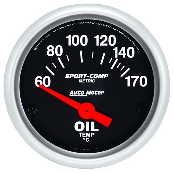 Auto Meter 3348-M Sport-Comp Air-Core Oil Temperature Gauge Auto Meter 3348-M Sport-Comp Air-Core Oil Temperature Gauge