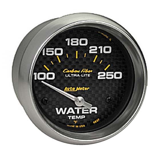 Auto Meter 4837 Carbon Fiber Air-Core Water Temperature Gauge Auto Meter 4837 Carbon Fiber Air-Core Water Temperature Gauge