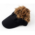 FlairHair Visor, Black w/ Brown Hair