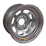 Bassett D58D53S 15X8 Dot D-Hole 5 on 5 3 Inch Backspace Silver Wheel