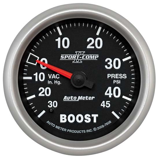 Auto Meter 7608 Sport-Comp II Mechanical Boost/Vacuum Gauge, 2-5/8 Auto Meter 7608 Sport-Comp II Mechanical Boost/Vacuum Gauge, 2-5/8