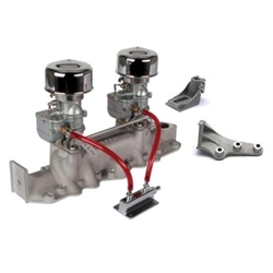 Two Plain 9 Super 7® Carbs, Offenhauser 1073 Super Intake, 1942-1948 Ford V8