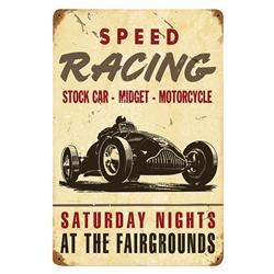 Speed Racing Vintage Metal Sign
