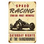 Speed Racing Vintage Metal Sign