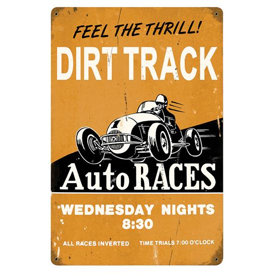 Dirt Track Vintage Metal Sign