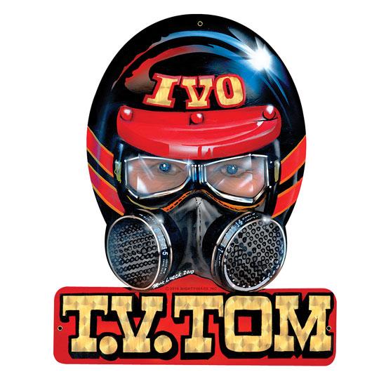 TV Tommy Ivo Helmet Metal Sign