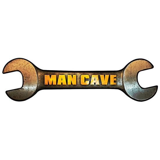 Man Cave Wrench Shape Metal Sign Man Cave Wrench Shape Metal Sign