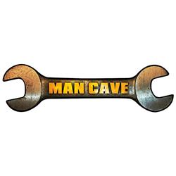 Man Cave Wrench Shape Metal Sign