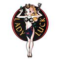 Lady Luck Embossed Aluminum Sign