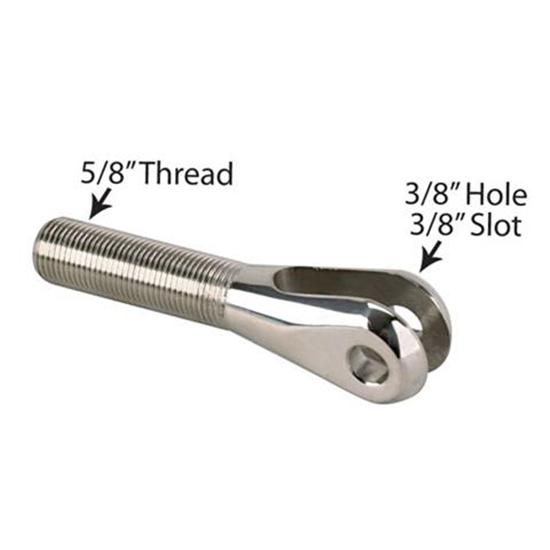 Stainless Steel Smoothie Clevis, 5/8 RH NF Thread, 3/8 Slot & Hole Stainless Steel Smoothie Clevis, 5/8 RH NF Thread, 3/8 Slot & Hole