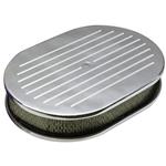 Ball Milled Billet Aluminum Oval Air Cleaner, 12 Inch