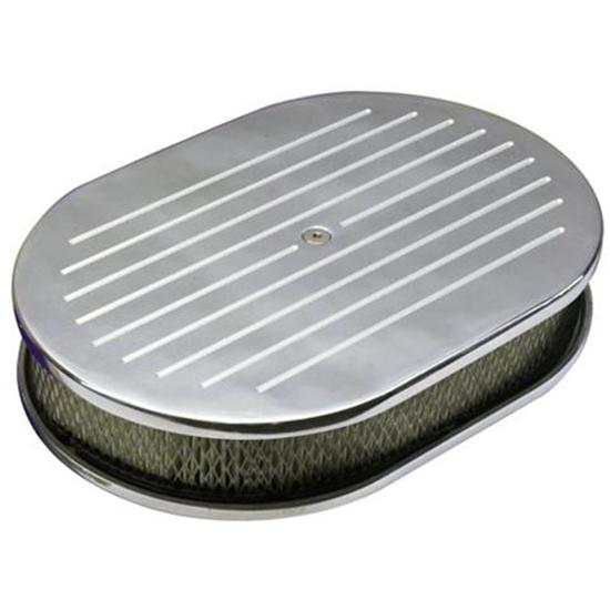 Ball Milled Billet-Style Oval Air Cleaner, 15 Inch Ball Milled Billet-Style Oval Air Cleaner, 15 Inch