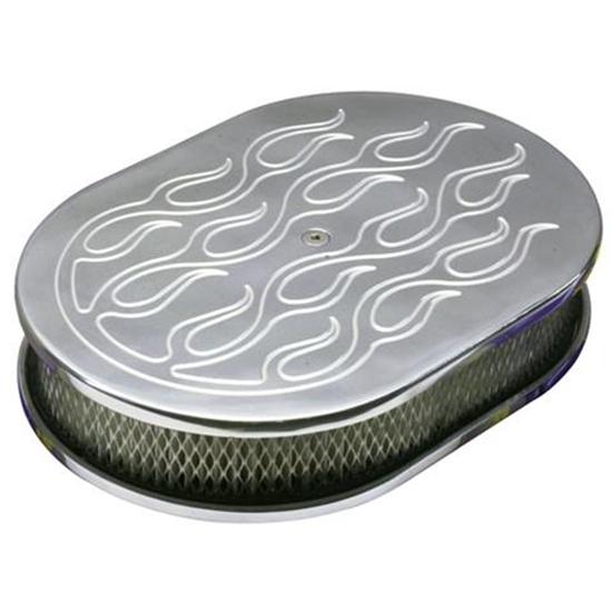 Flamed Billet-Style Oval Air Cleaners