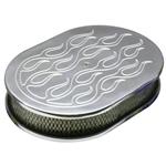 Flamed Billet-Style Oval Air Cleaners
