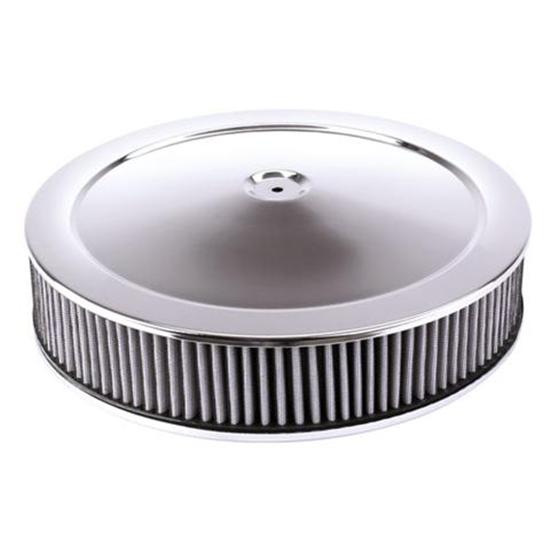 Chrome Air Cleaner with Washable Filter, 14 x 5 Inch