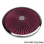 Speedway Super Flow 14 Inch Air Filter Top, Chrome