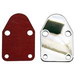 Small Block Chevy Fuel Pump Block Off Plate, Chrome