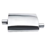 Brushed Stainless Turbo Muffler, 2 Inch Inlet/Outlet