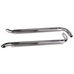 Chrome Side Exhaust Pipes w/ Mufflers, 60 Inch