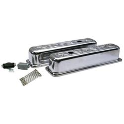 1987-Up Small Block Chevy Valve Covers, Flame Milled