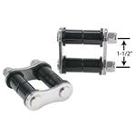 Speedway 1-3/4 Nylon Spring Shackle Kit, Stainless Steel Finish, Pair