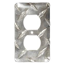 Garage Sale - Diamond Plate Single Outlet Cover Plate