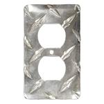 Diamond Plate Single Outlet Cover Plate