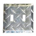 Diamond Plate Dual Switch Cover Plate
