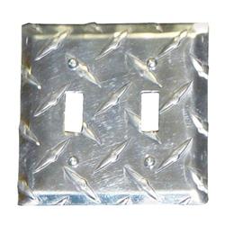 Diamond Plate Dual Switch Cover Plate