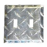 Diamond Plate Dual Switch Cover Plate