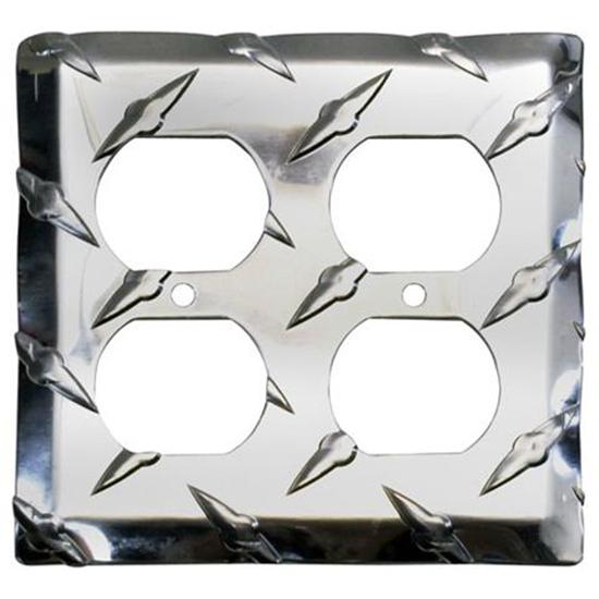 Diamond Plate Dual Outlet Cover Plates Diamond Plate Dual Outlet Cover Plates