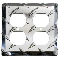 Garage Sale - Diamond Plate Dual Outlet Cover Plates