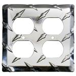Garage Sale - Diamond Plate Dual Outlet Cover Plates