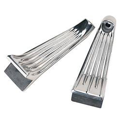 Ribbed Aluminum Headlight Brackets, Polished