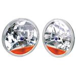 Speedway Tri-Bar Replacement Headlights w/ Amber Turn Signal Lens