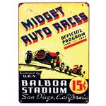 Midget Races Metal Sign