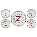 Omega Kustom 911053 White 5-Gauge Set, Mechanical Speedometer, 3-3/8