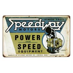 Speedway Power and Speed Vintage Tin Sign