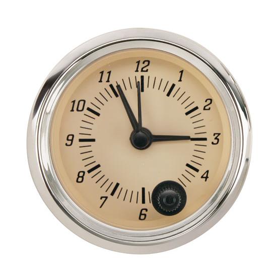 Omega Kustom Clock Gauge, Timeless Tan, 2-1/16 Omega Kustom Clock Gauge, Timeless Tan, 2-1/16