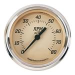 Omega Kustom 920233 8000 RPM Tach, 3-3/8, Tan Face