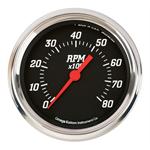 Omega Kustom 930233 8000 RPM Tachometer, 3-3/8, Black Face