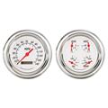 Omega Kustom 212025 47-53 Chevy Pickup White 5 Inch Quad Gauge Set