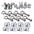 Small Block 350 Chevy Rotating Assem., One Piece, Flat Top-4 Valve, 5.7 Rod