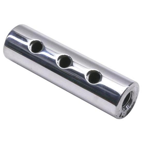 Round Polished Aluminum Fuel Block, 3-Hole Round Polished Aluminum Fuel Block, 3-Hole