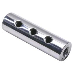 Round Polished Aluminum Fuel Block, 3-Hole