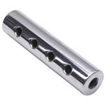 Round Polished Aluminum Fuel Block, 4-Hole